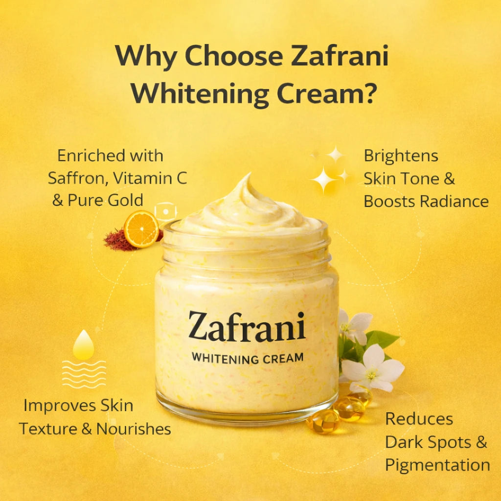 Zafrani Whitening Cream | Herbal Glow Formula with Zafran, Gold Serum & Vitamin C